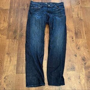 7 for all mankind austyn blue jeans Sz 38 waist button zip waist